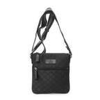 Gucci Mini Web Flat Messenger Black GG Nylon Canvas