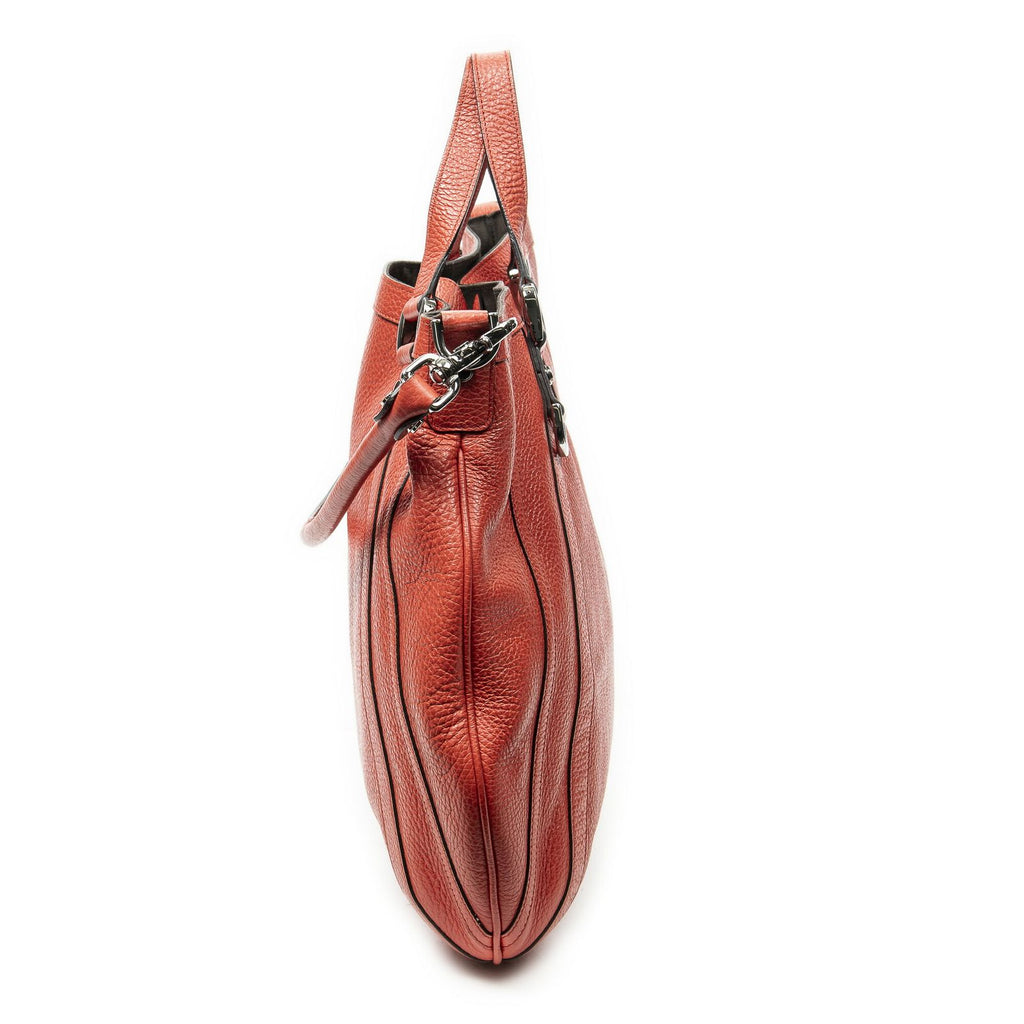 Gucci Convertible Tote Red Gray Calfskin Leather — view 4