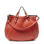 Gucci Convertible Tote Red Gray Calfskin Leather — view 5