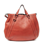 Gucci Convertible Tote Red Gray Calfskin Leather