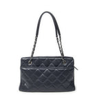 Chanel Large Timeless Soft Shopping Tote Navy Quilted Caviar Leather — view 5