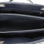 Chanel Large Timeless Soft Shopping Tote Navy Quilted Caviar Leather — view 9