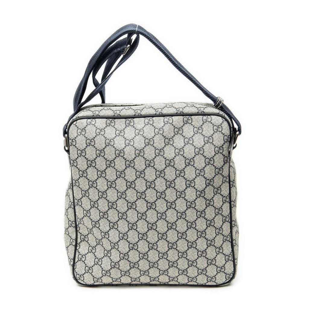 Gucci Half Moon Zip Messenger Beige Navy Supreme Canvas — view 5