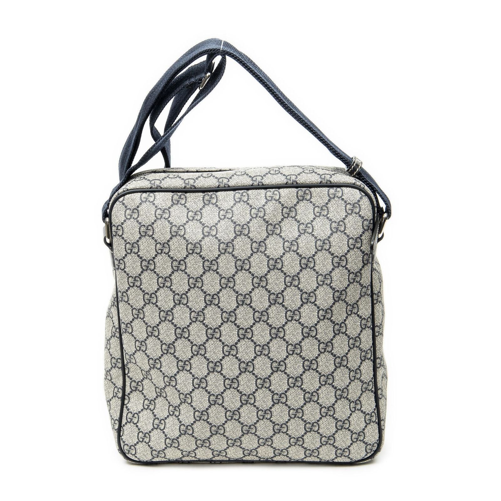 Gucci Half Moon Zip Messenger Beige Navy Supreme Canvas — view 5