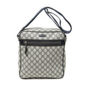 Gucci Half Moon Zip Messenger Beige Navy Supreme Canvas