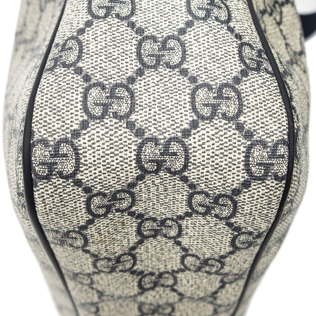 Gucci Half Moon Zip Messenger Beige Navy Supreme Canvas — view 8