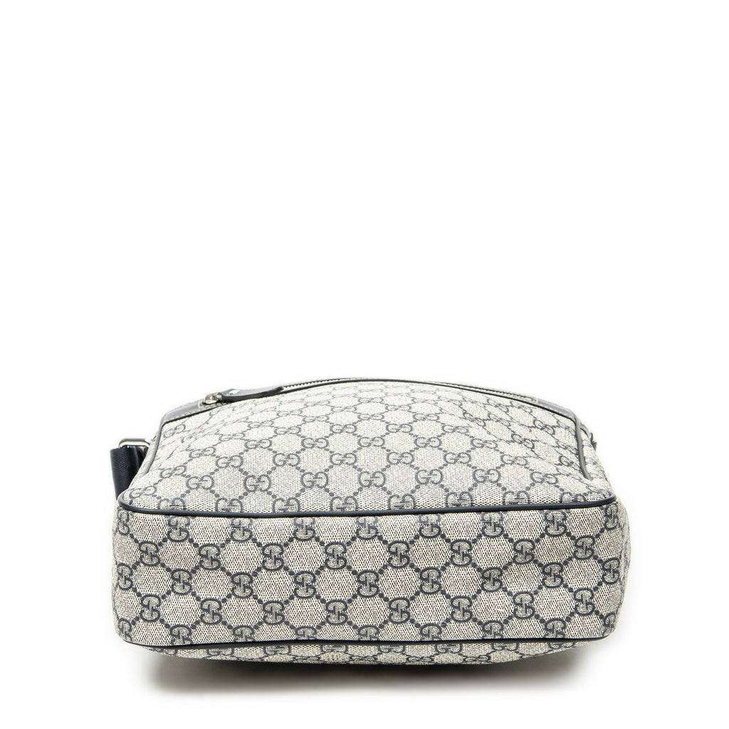Gucci Half Moon Zip Messenger Beige Navy Supreme Canvas — view 6