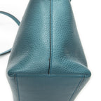 Gucci Convertible Zip Tote Teal Gray Calfskin Leather — view 7