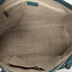 Gucci Convertible Zip Tote Teal Gray Calfskin Leather — view 9