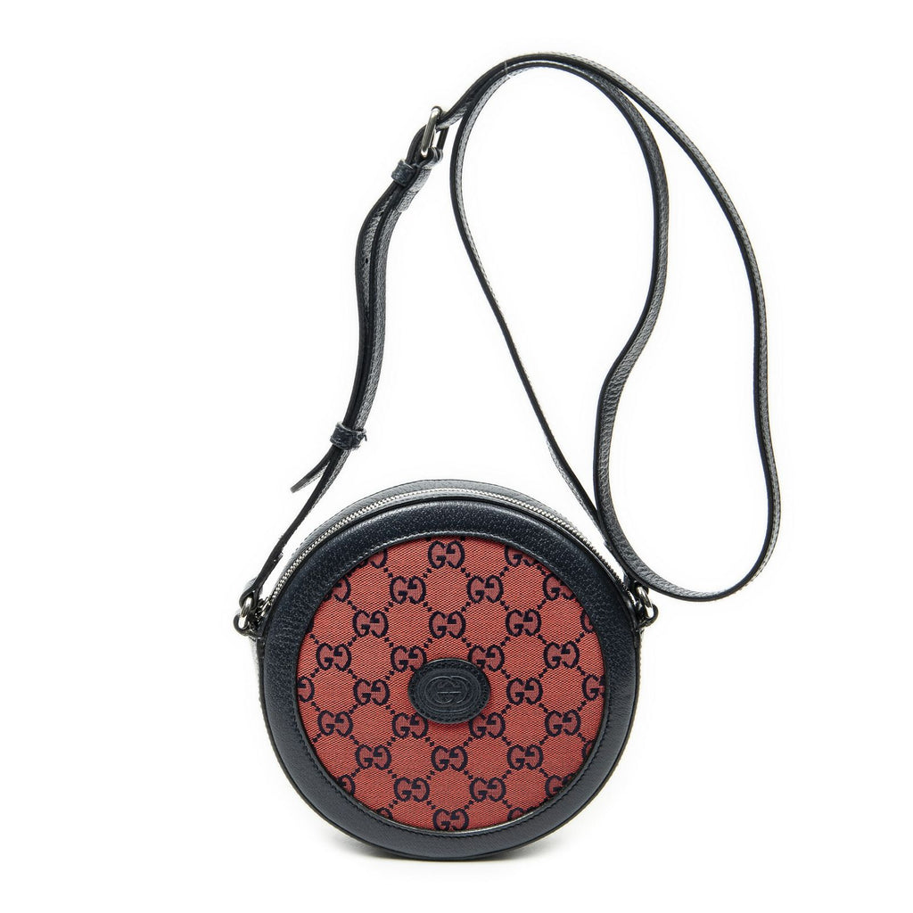 Gucci GG Round Crossbody Red Navy Canvas
