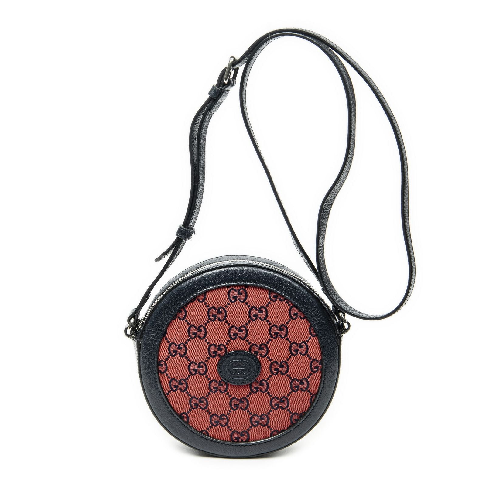 Gucci GG Round Crossbody Red Navy Canvas