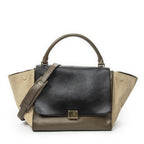 Celine Midi Trapeze Black Brown Beige Calfskin Leather Messenger
