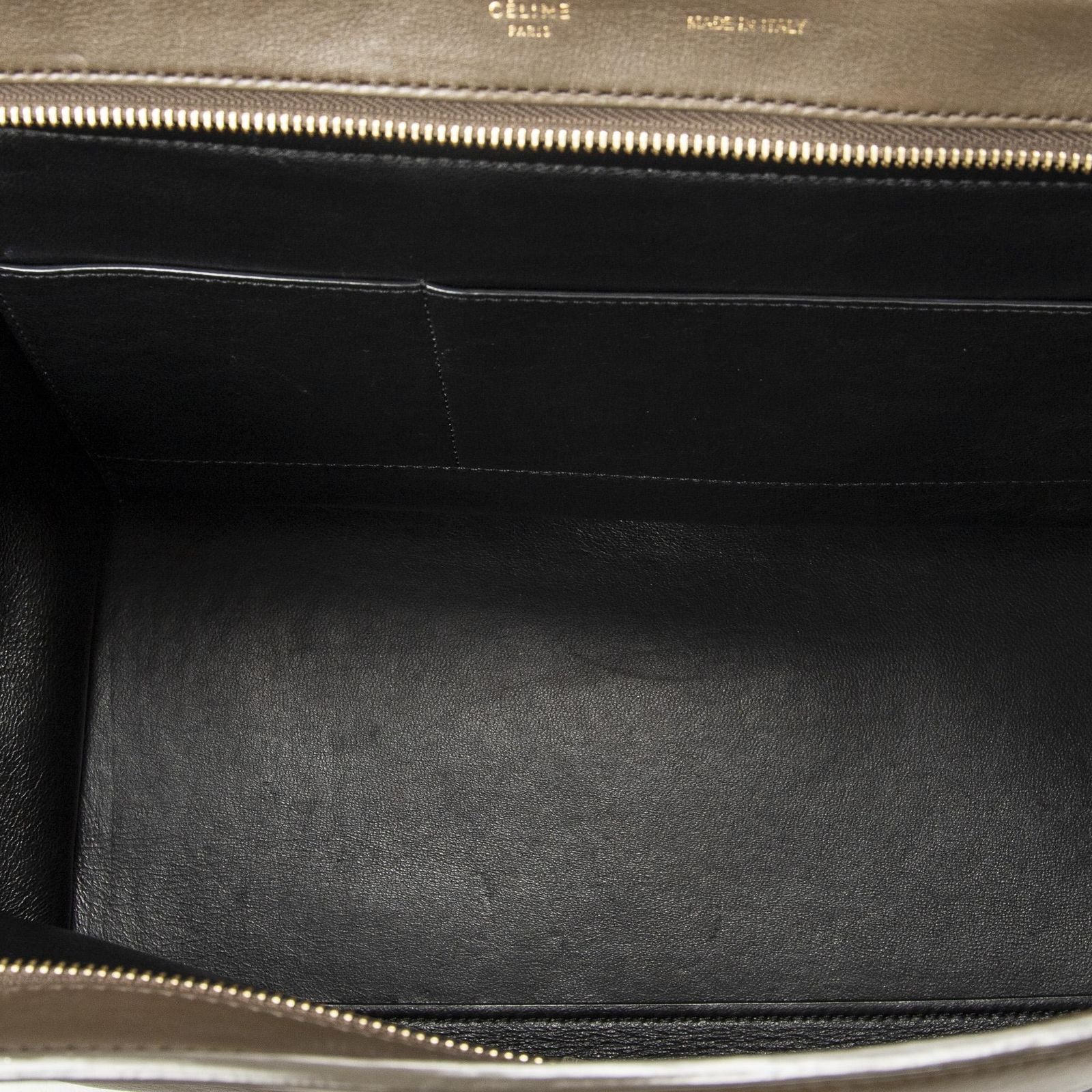 Celine Midi Trapeze Black Brown Beige Calfskin Leather Messenger — view 9