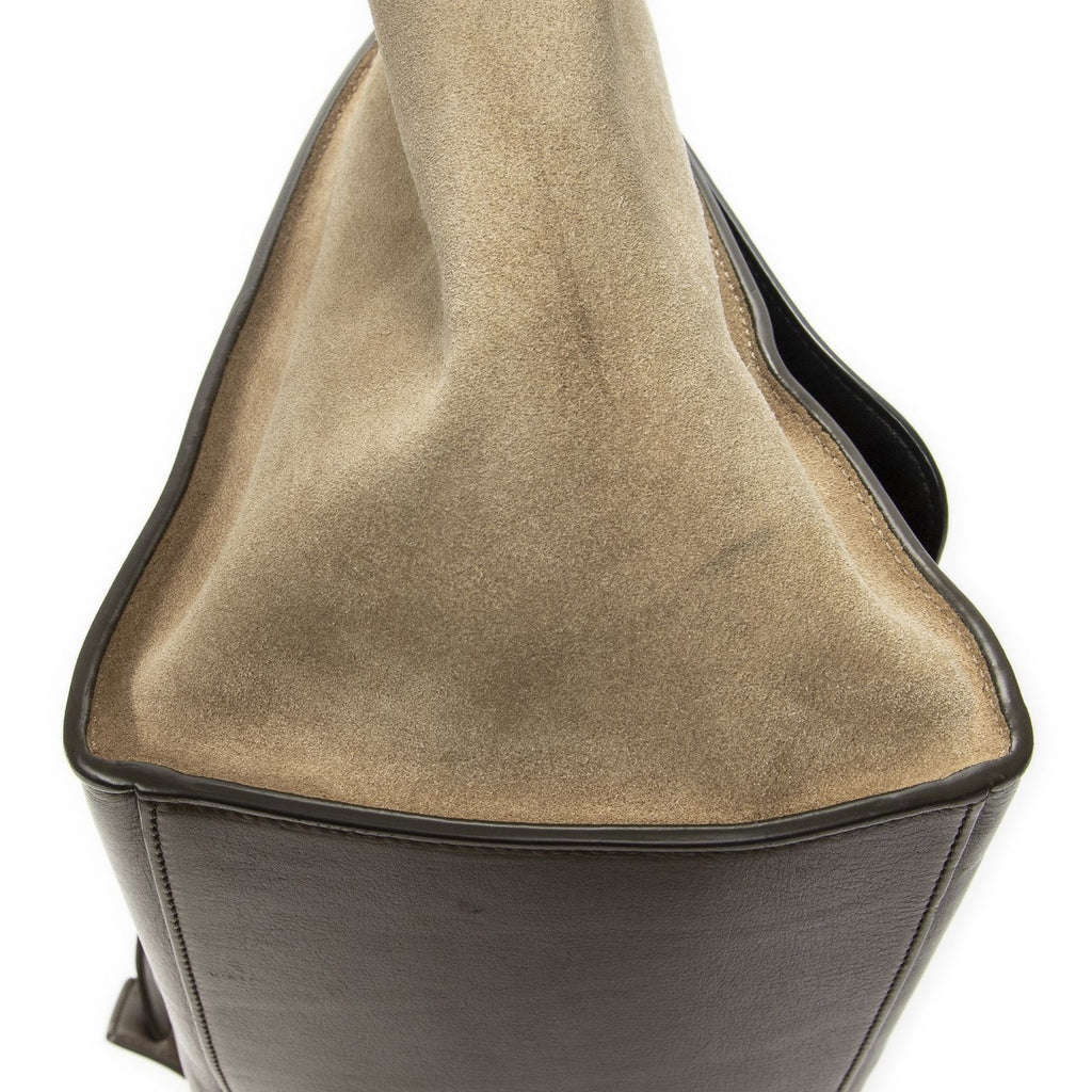 Celine Midi Trapeze Black Brown Beige Calfskin Leather Messenger — view 7