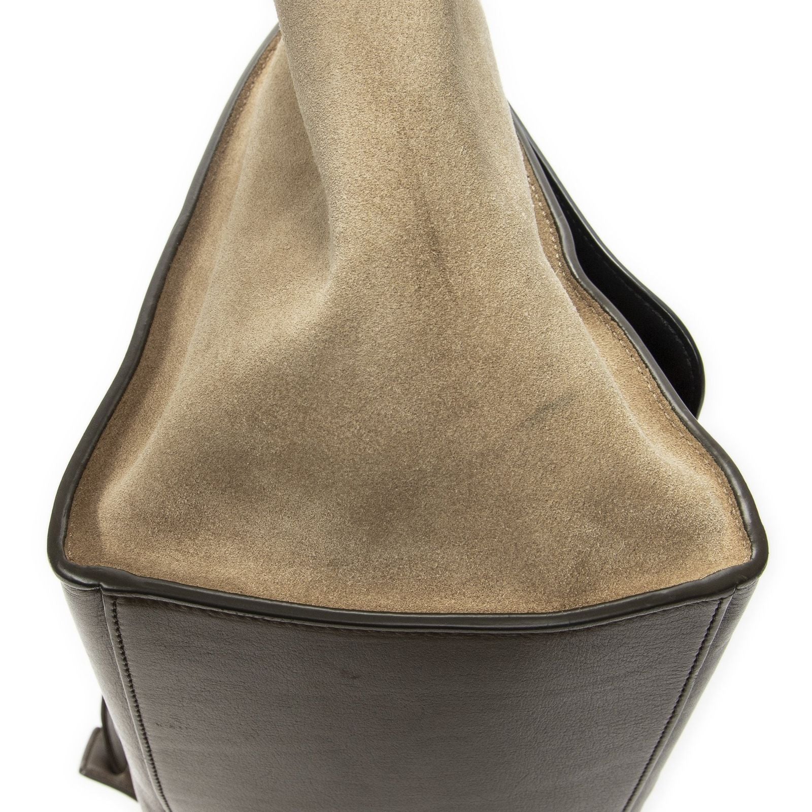 Celine Midi Trapeze Black Brown Beige Calfskin Leather Messenger — view 7