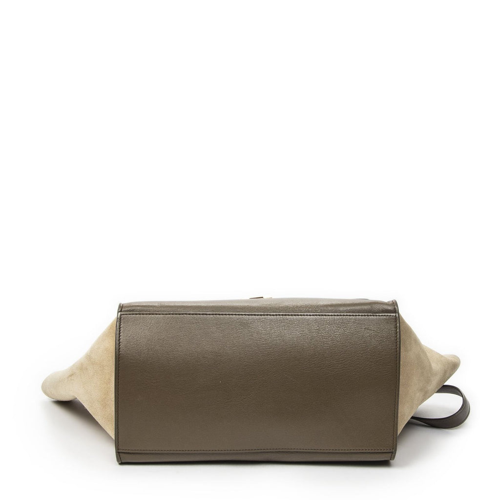 Celine Midi Trapeze Black Brown Beige Calfskin Leather Messenger — view 6