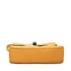 Gucci Small Bamboo Top Handle Flap Mustard Yellow Gray Calfskin Leather — view 6