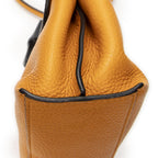 Gucci Small Bamboo Top Handle Flap Mustard Yellow Gray Calfskin Leather — view 8