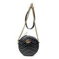 Gucci Small GG Marmont Chain Crossbody Black Matelasse Chez Blanc Leather