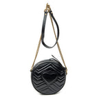 Gucci Small GG Marmont Chain Crossbody Black Matelasse Chez Blanc Leather — view 5