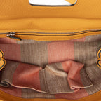 Gucci Small Bamboo Top Handle Flap Mustard Yellow Gray Calfskin Leather — view 9