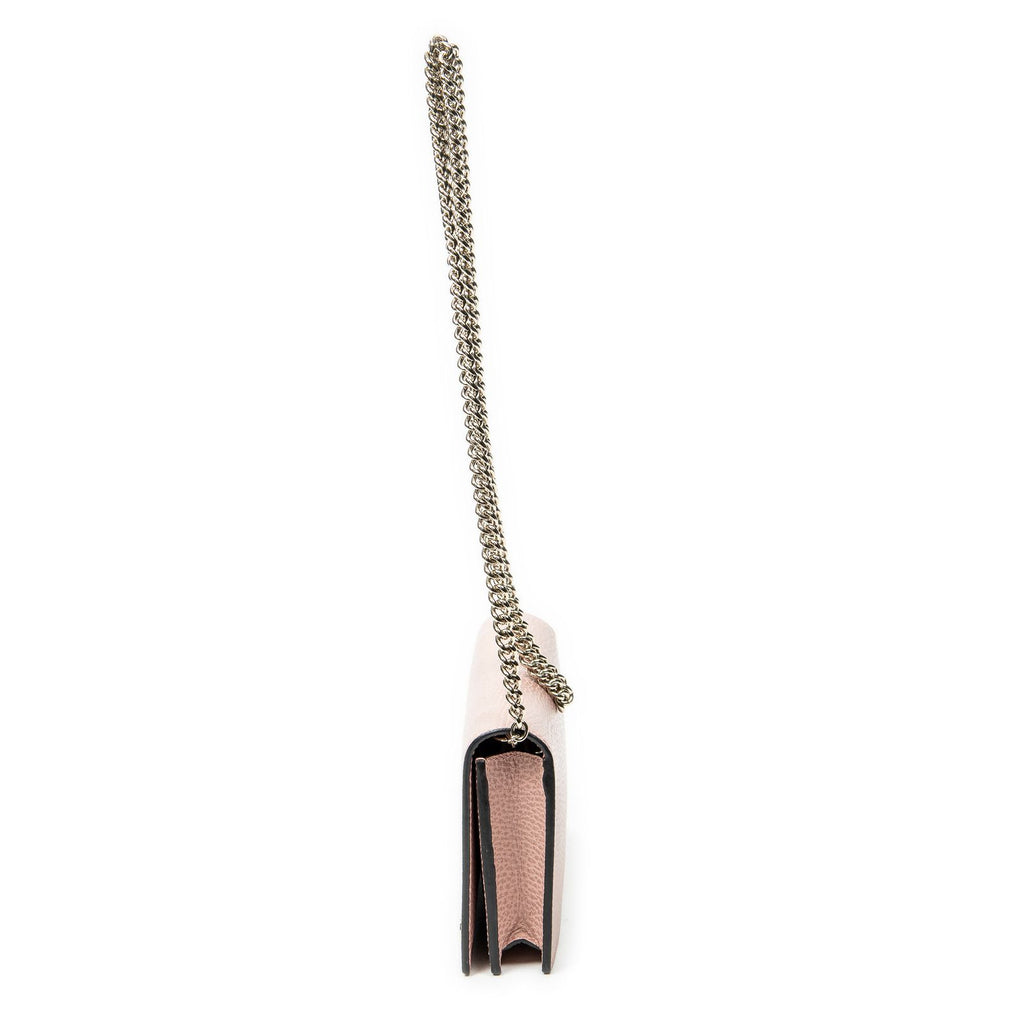 Gucci Chain Wallet Pink Calfskin Leather — view 3