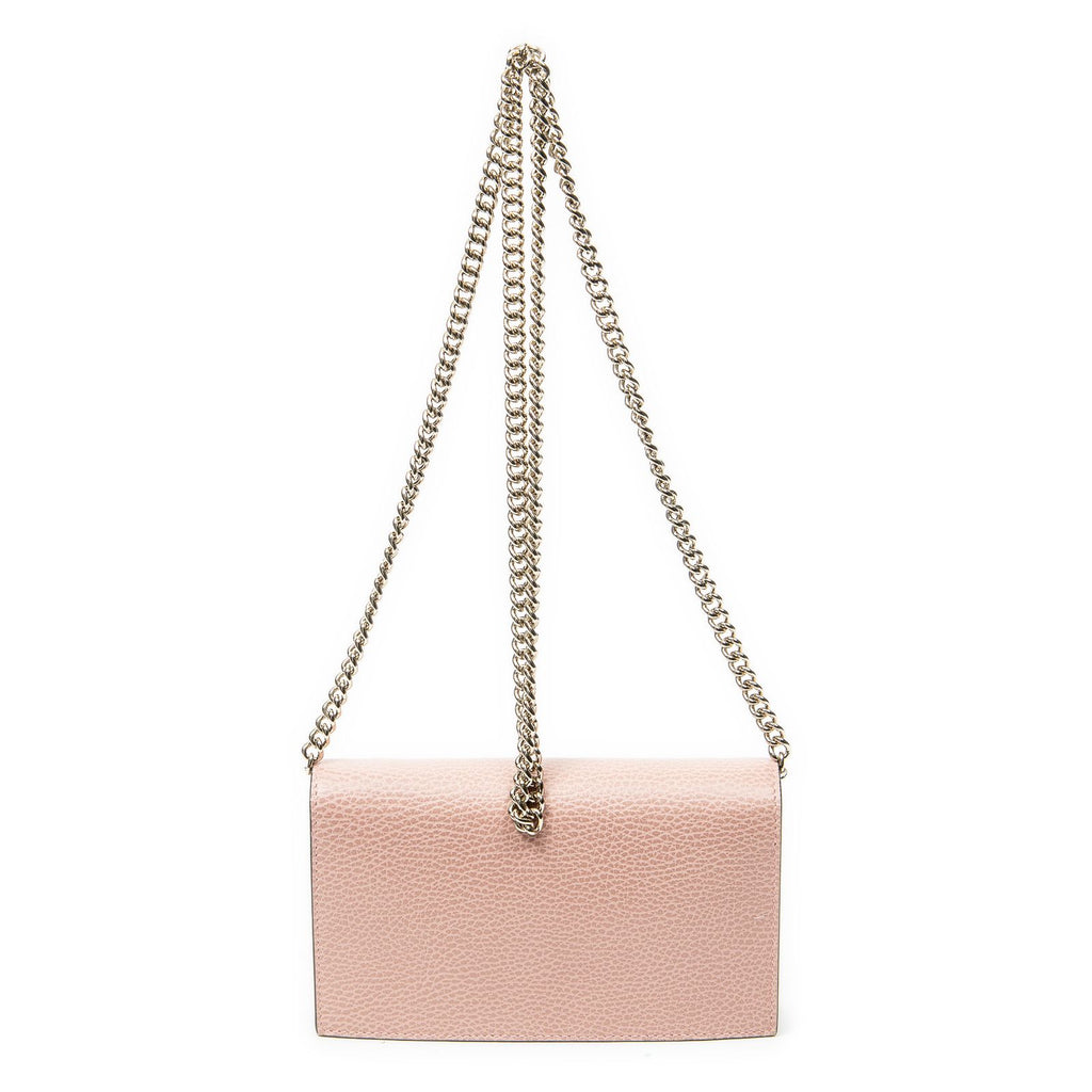 Gucci Chain Wallet Pink Calfskin Leather — view 5