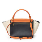 Celine Midi Trapeze Orange Black Ivory Calfskin Leather Messenger — view 5