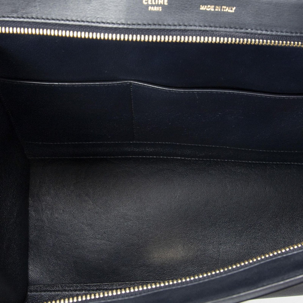 Celine Midi Trapeze Orange Black Ivory Calfskin Leather Messenger — view 9