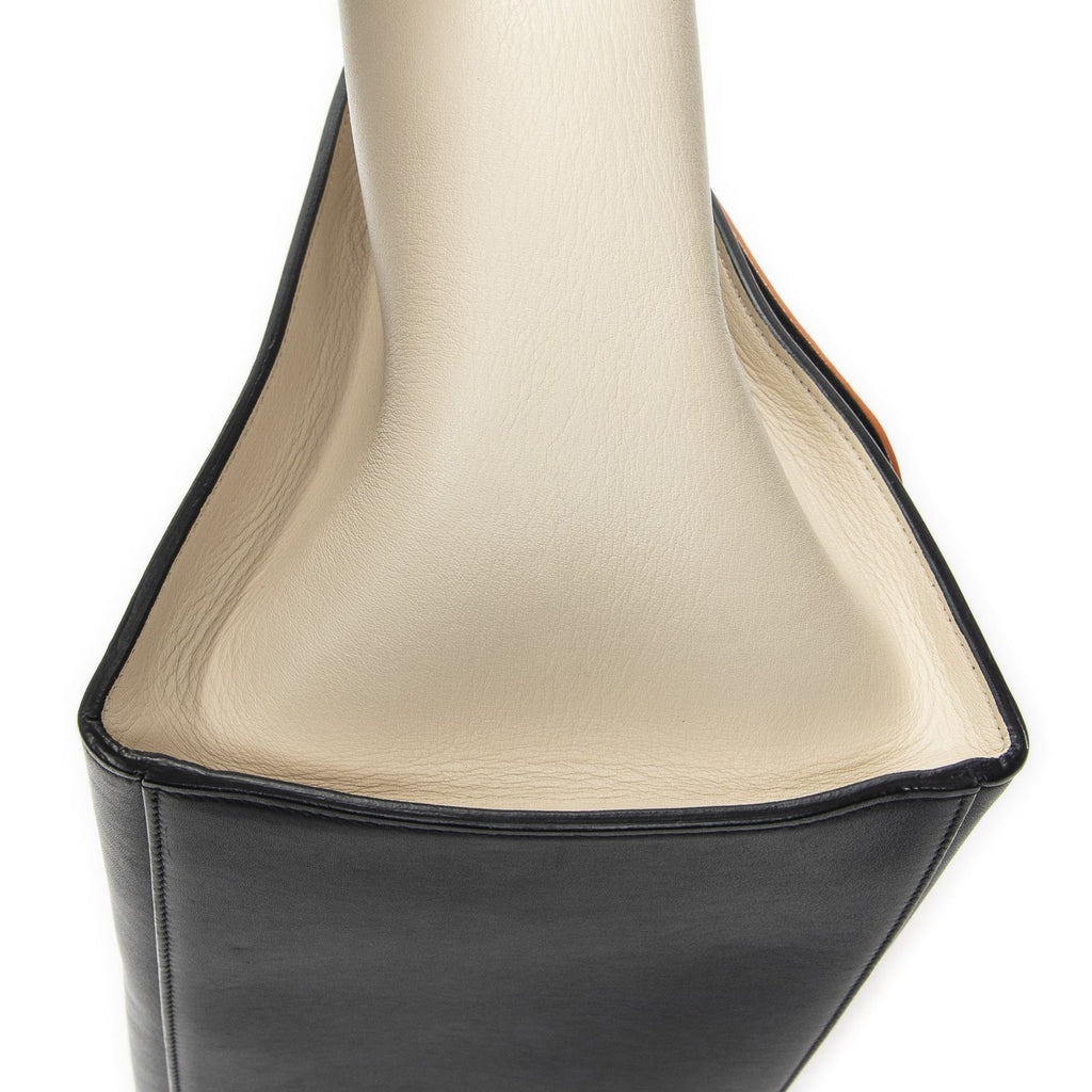 Celine Midi Trapeze Orange Black Ivory Calfskin Leather Messenger — view 7