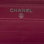 Chanel Timeless Zip Around Wallet Raspberry Pink Caviar Leather — view 5