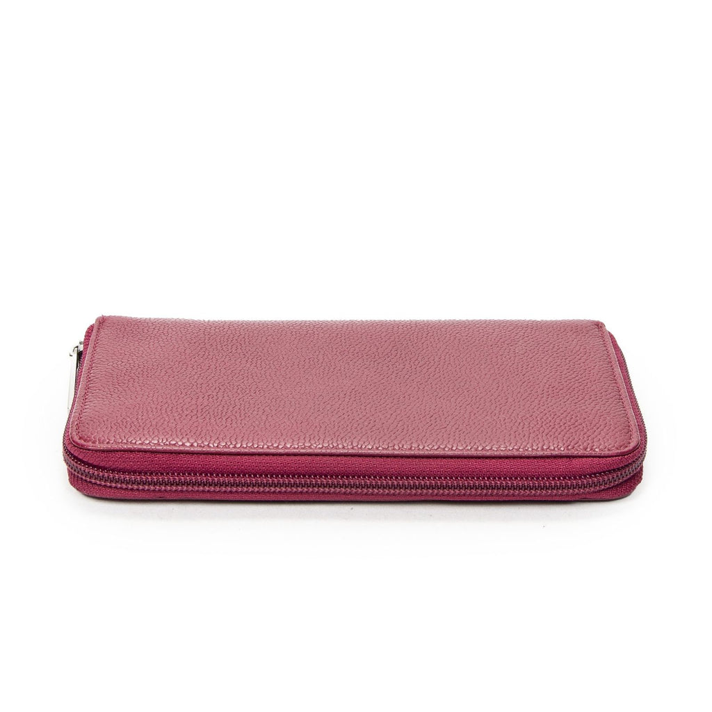 Chanel Timeless Zip Around Wallet Raspberry Pink Caviar Leather — view 3