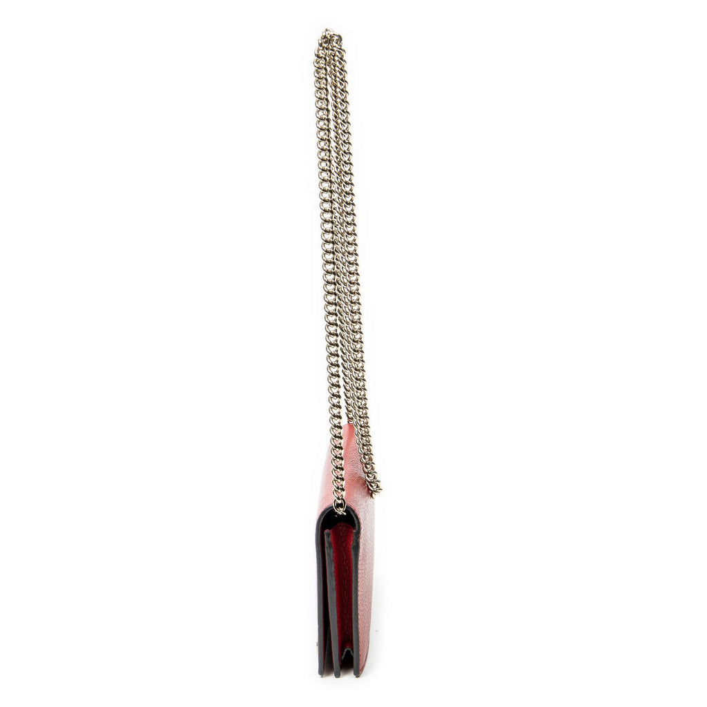 Gucci Chain Wallet Red Calfskin Leather — view 3