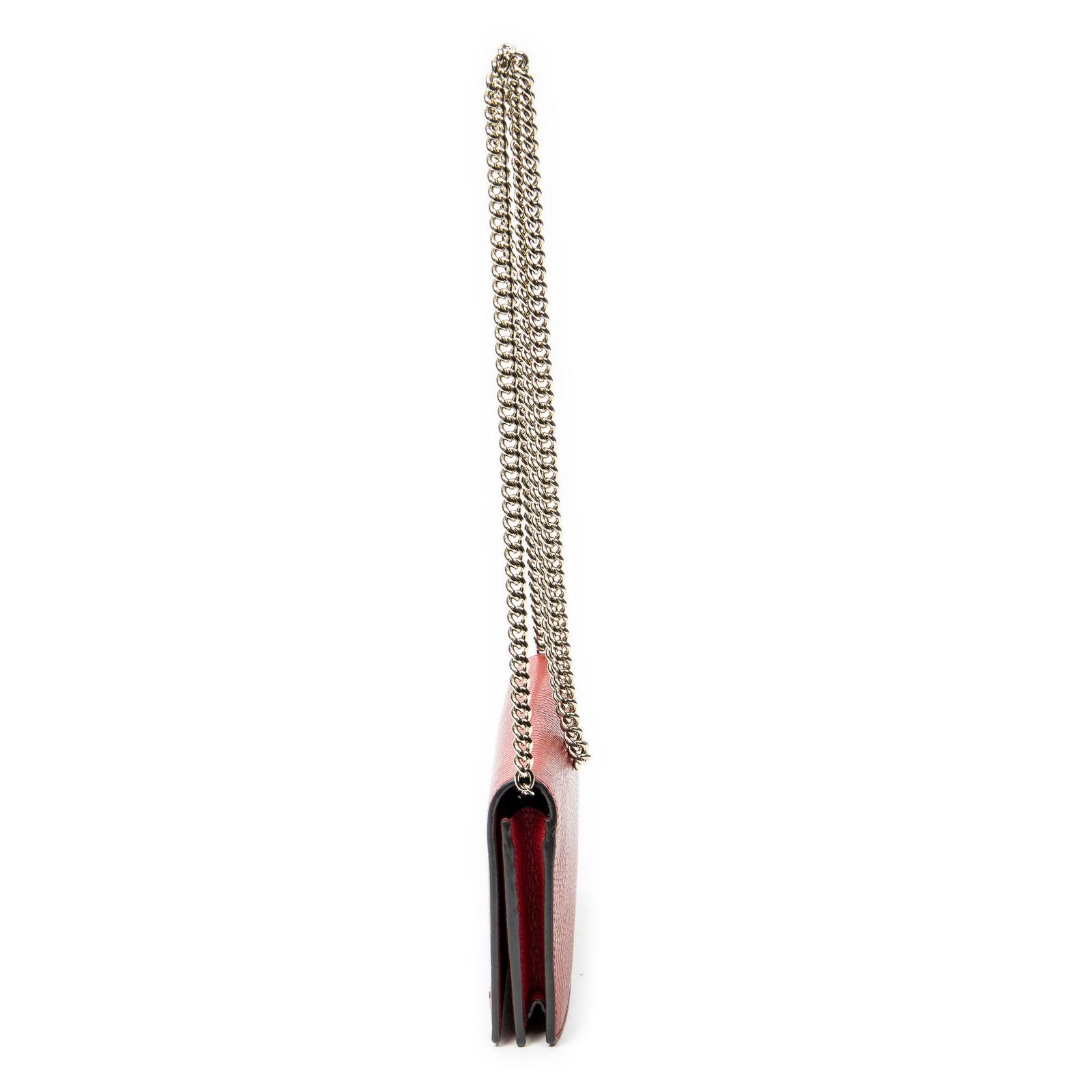 Gucci Chain Wallet Red Calfskin Leather — view 3