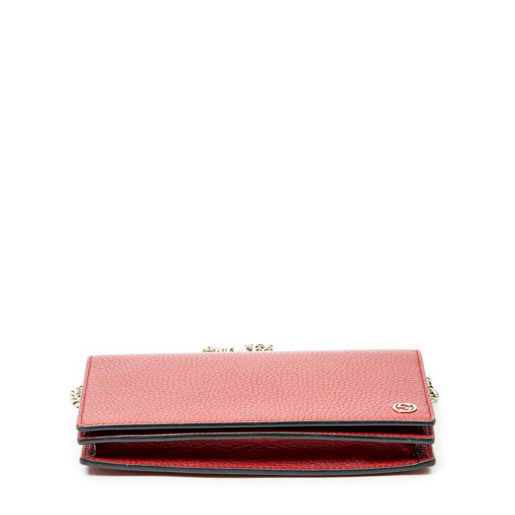 Gucci Chain Wallet Red Calfskin Leather — view 6