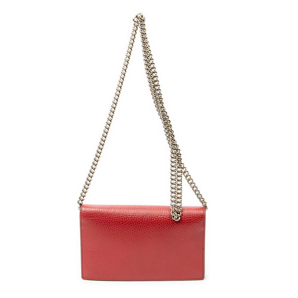 Gucci Chain Wallet Red Calfskin Leather — view 5
