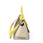 Celine Midi Trapeze Yellow Beige Calfskin Leather Messenger — view 4