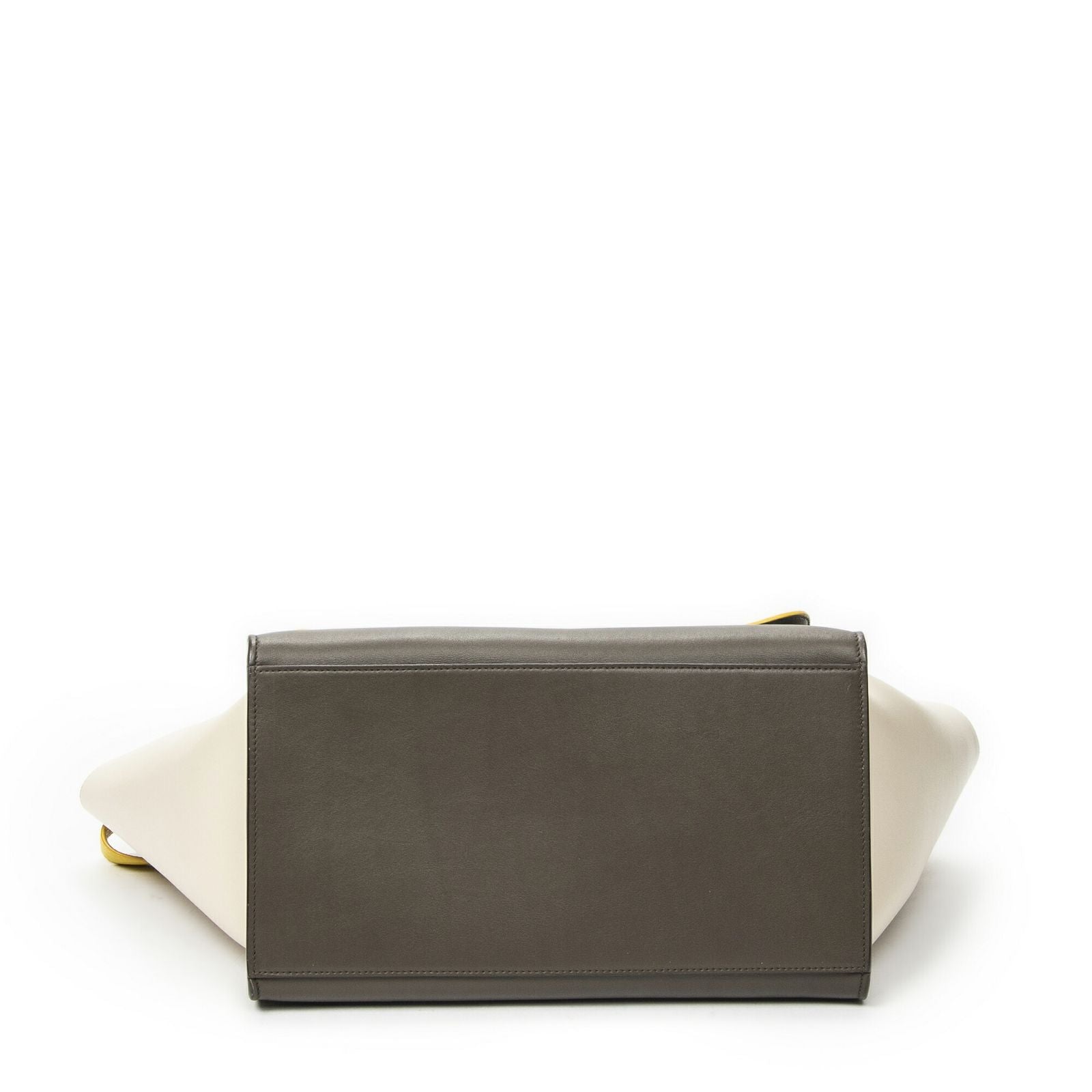 Celine Midi Trapeze Yellow Beige Calfskin Leather Messenger — view 6