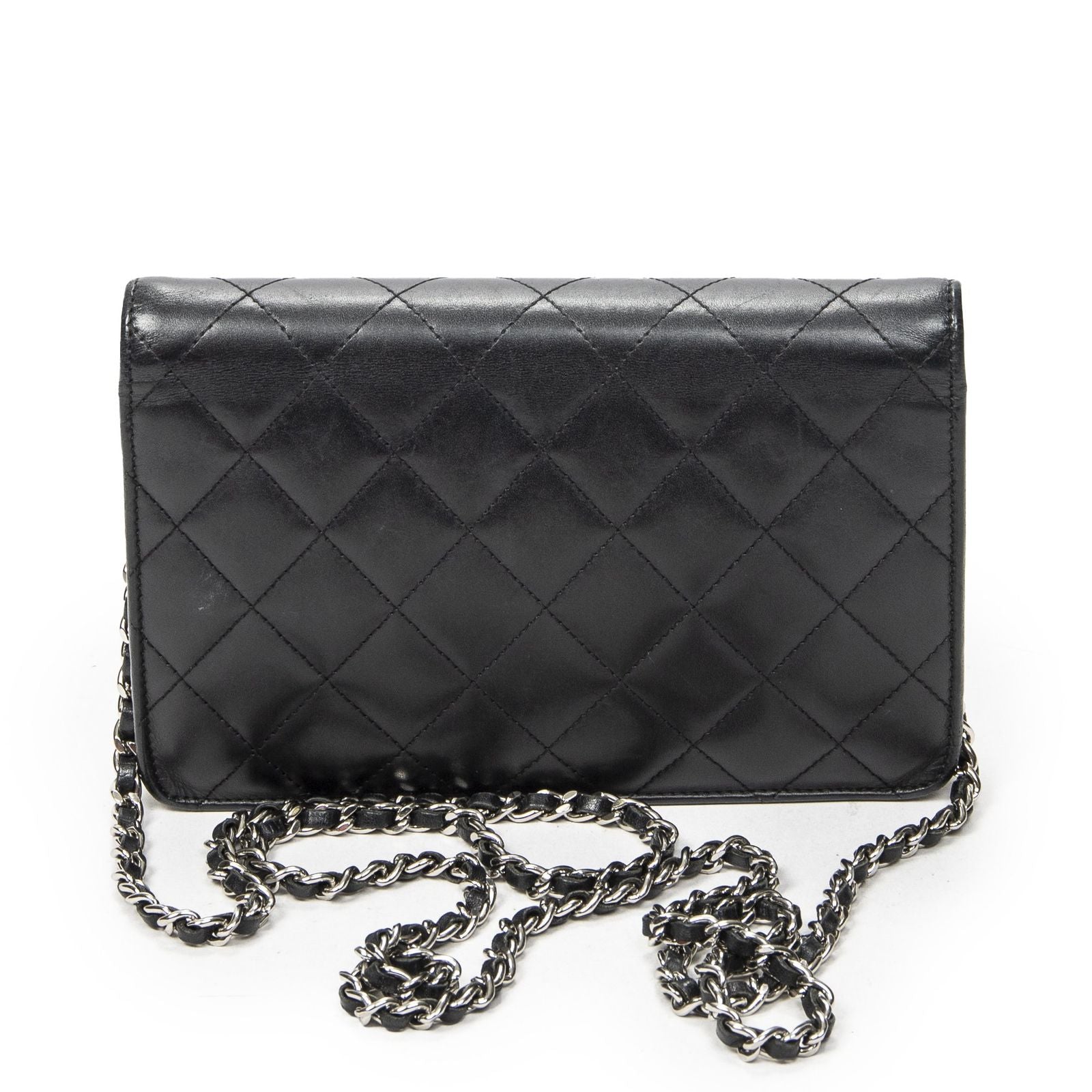 Chanel Cambon Line Chain Wallet Black Quilted Lambskin Leather — view 5