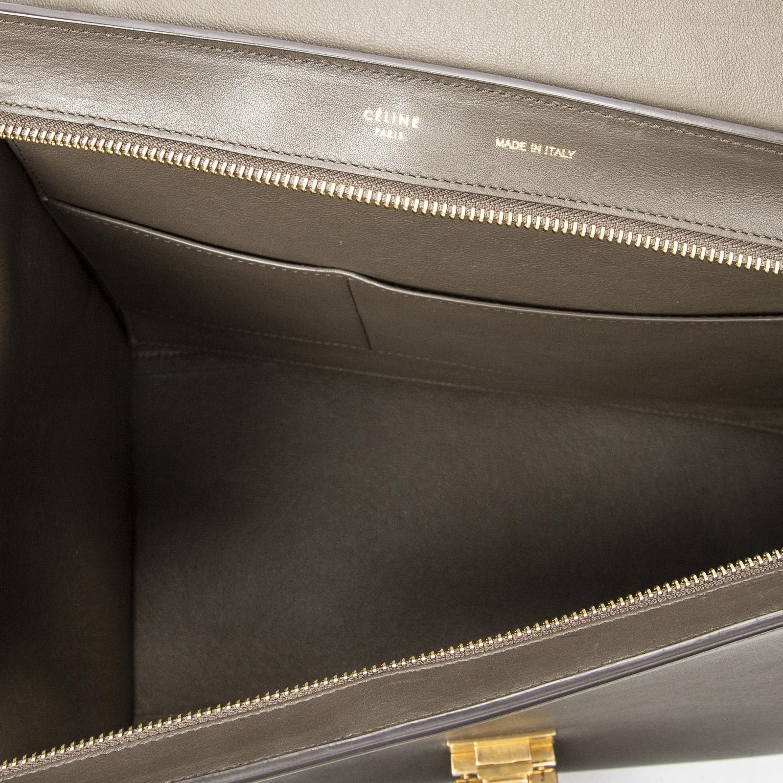 Celine Midi Trapeze Yellow Beige Calfskin Leather Messenger — view 9