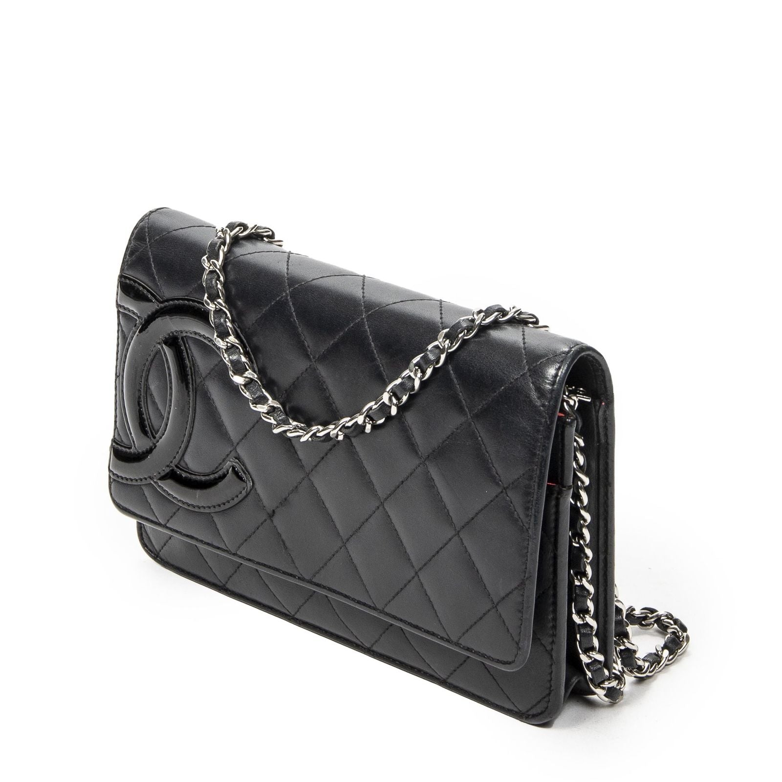 Chanel Cambon Line Chain Wallet Black Quilted Lambskin Leather — view 2