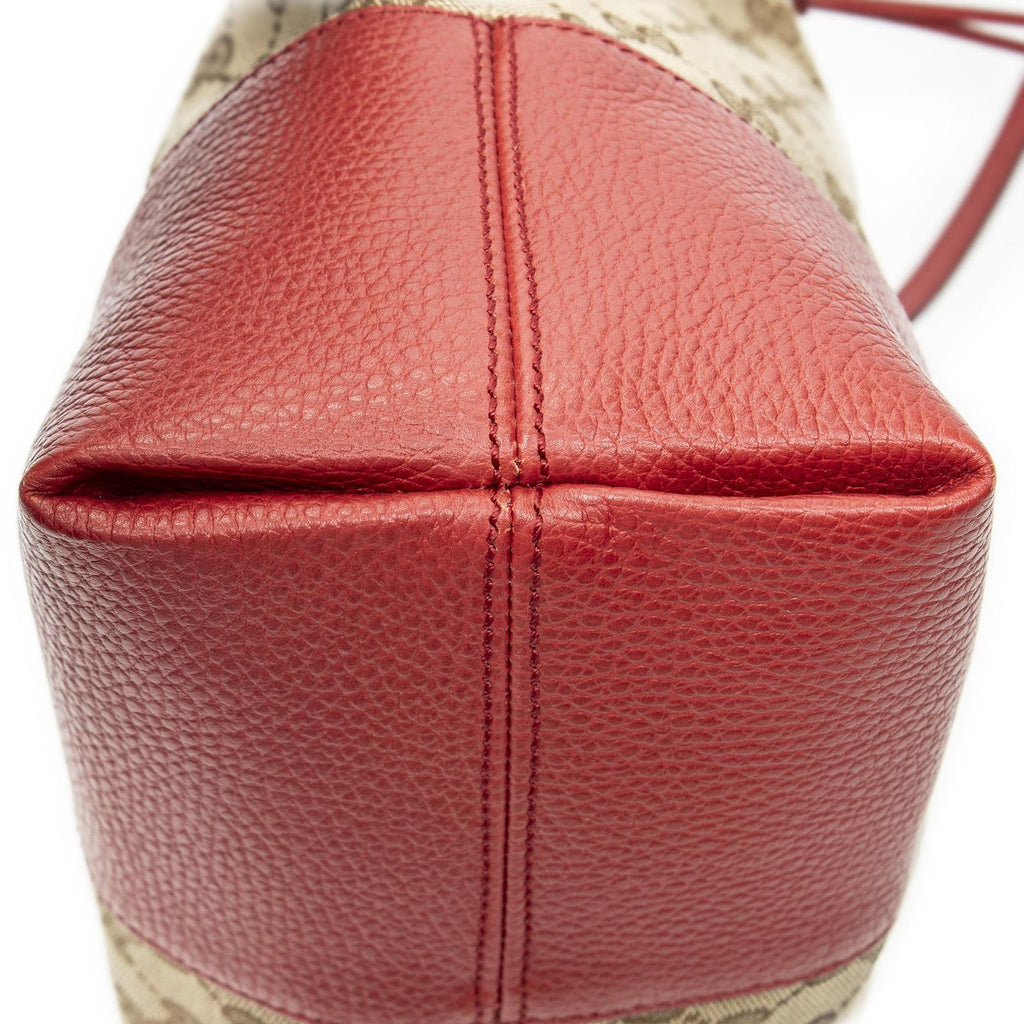 Gucci Medium Bree Dome Tote Beige Red GG Canvas — view 8