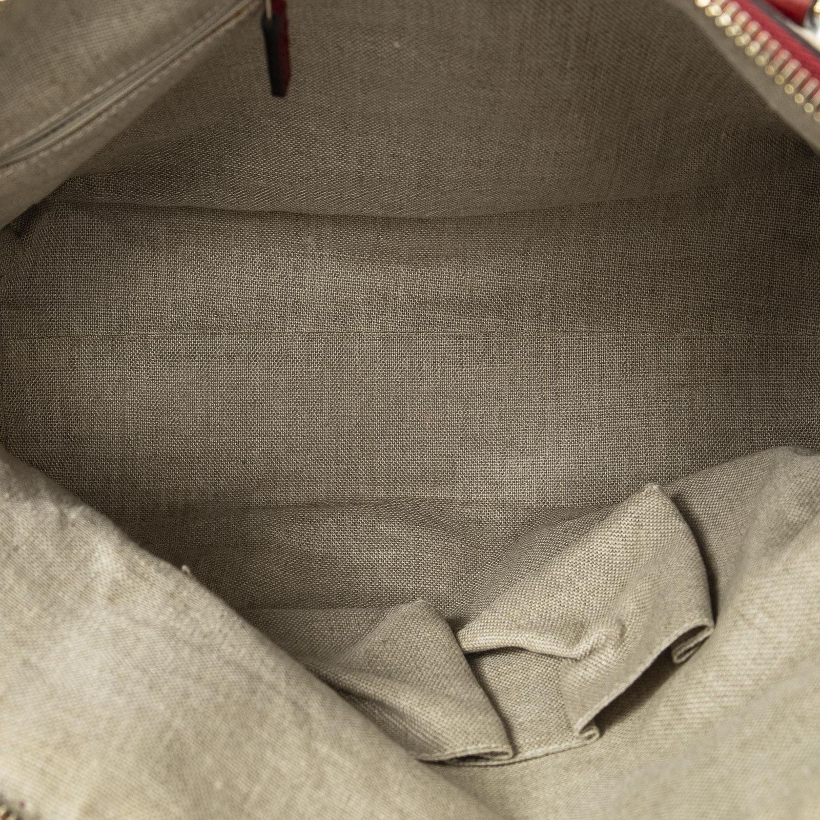 Gucci Medium Bree Dome Tote Beige Red GG Canvas — view 9