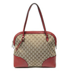 Gucci Medium Bree Dome Tote Beige Red GG Canvas