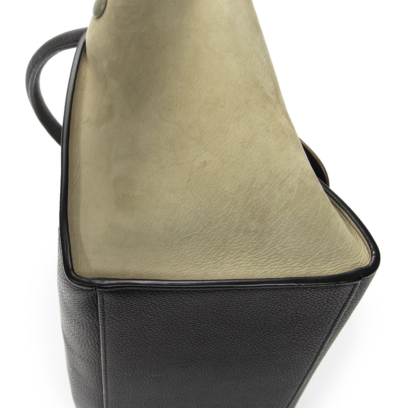 Celine Small Medium Swing Dark Gray Beige Green Calfskin Leather Messenger — view 7