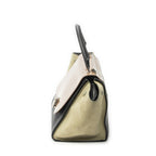 Celine Small Medium Swing Dark Gray Beige Green Calfskin Leather Messenger — view 3
