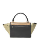 Celine Small Medium Swing Dark Gray Beige Green Calfskin Leather Messenger — view 5