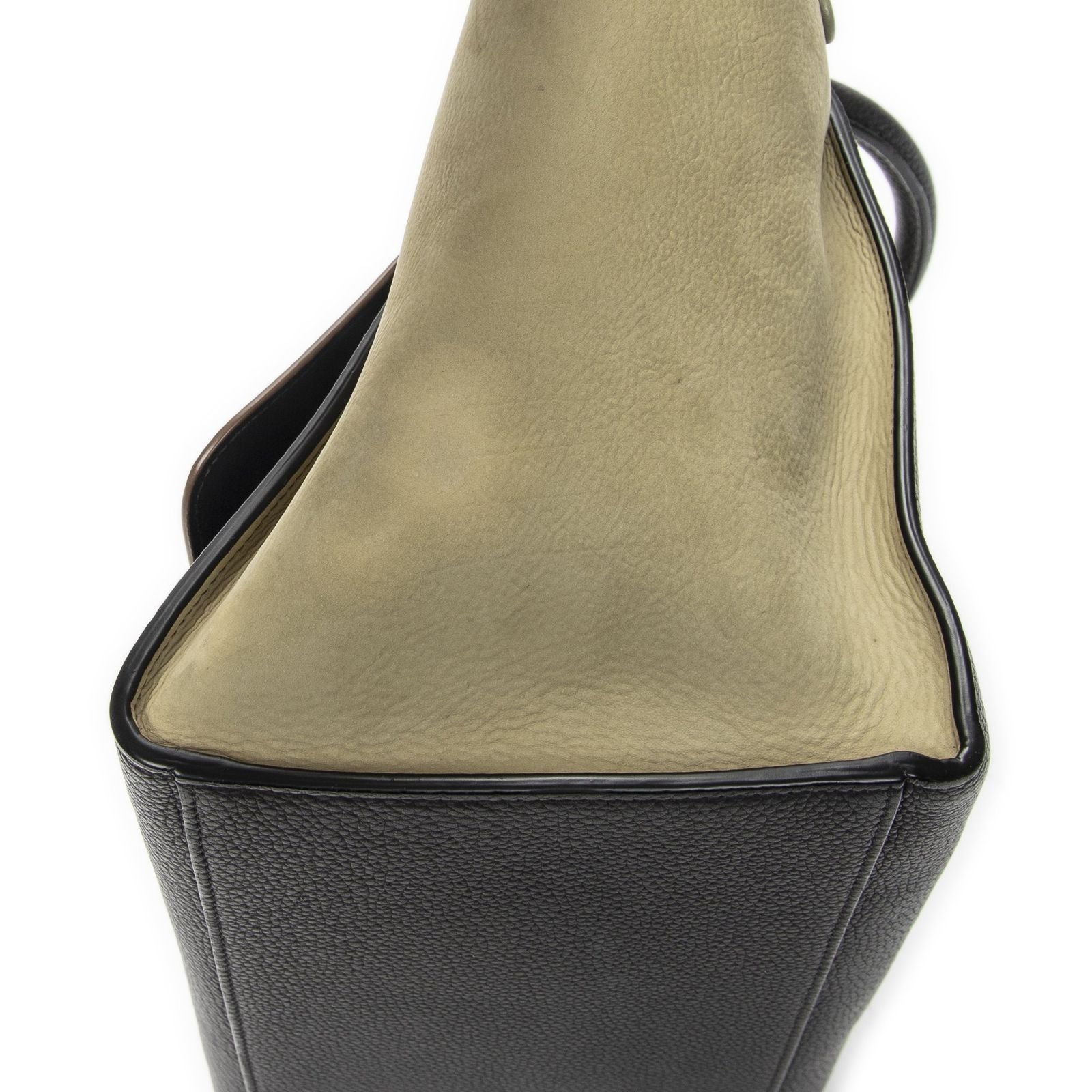 Celine Small Medium Swing Dark Gray Beige Green Calfskin Leather Messenger — view 8