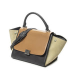 Celine Small Medium Swing Dark Gray Beige Green Calfskin Leather Messenger — view 2