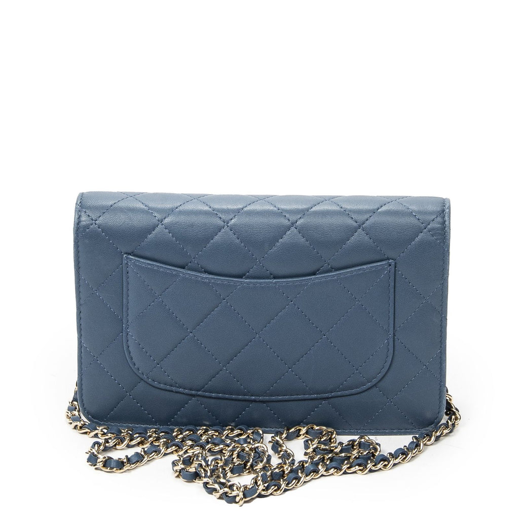 Chanel Emoticon Wallet on Chain Blue Quilted Lambskin Leather — view 5